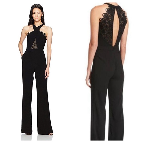 Ramy Brook Pants - Ramy Brook Eve Jumpsuit Black Lace Detail Cutout Size 6